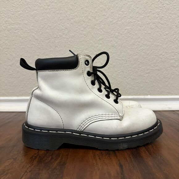 DR. MARTENS 939 White Smooth Leather High Top Boots - Picture 1 of 11